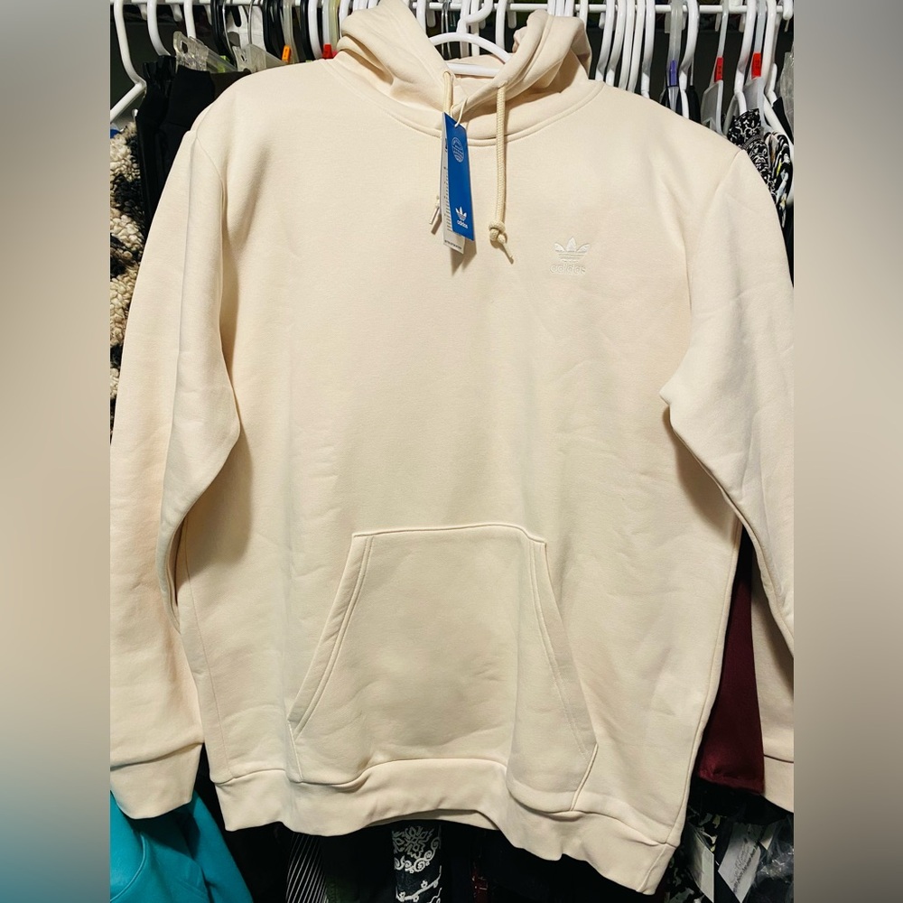 ADIDAS Men’s Size XL Ivory Color Hoodie Sweatshirt